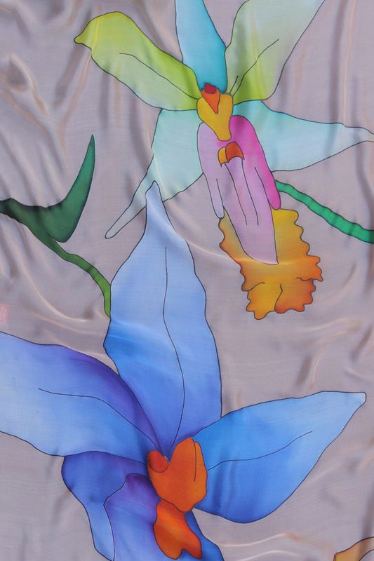 foulard de seda orquídea detalle margaret de arcos