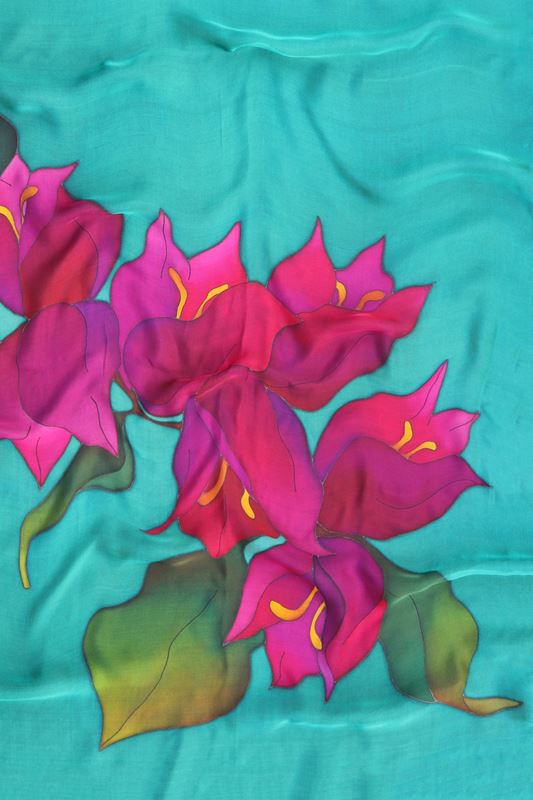 foulard de seda buganvilla detalle margaret de arcos